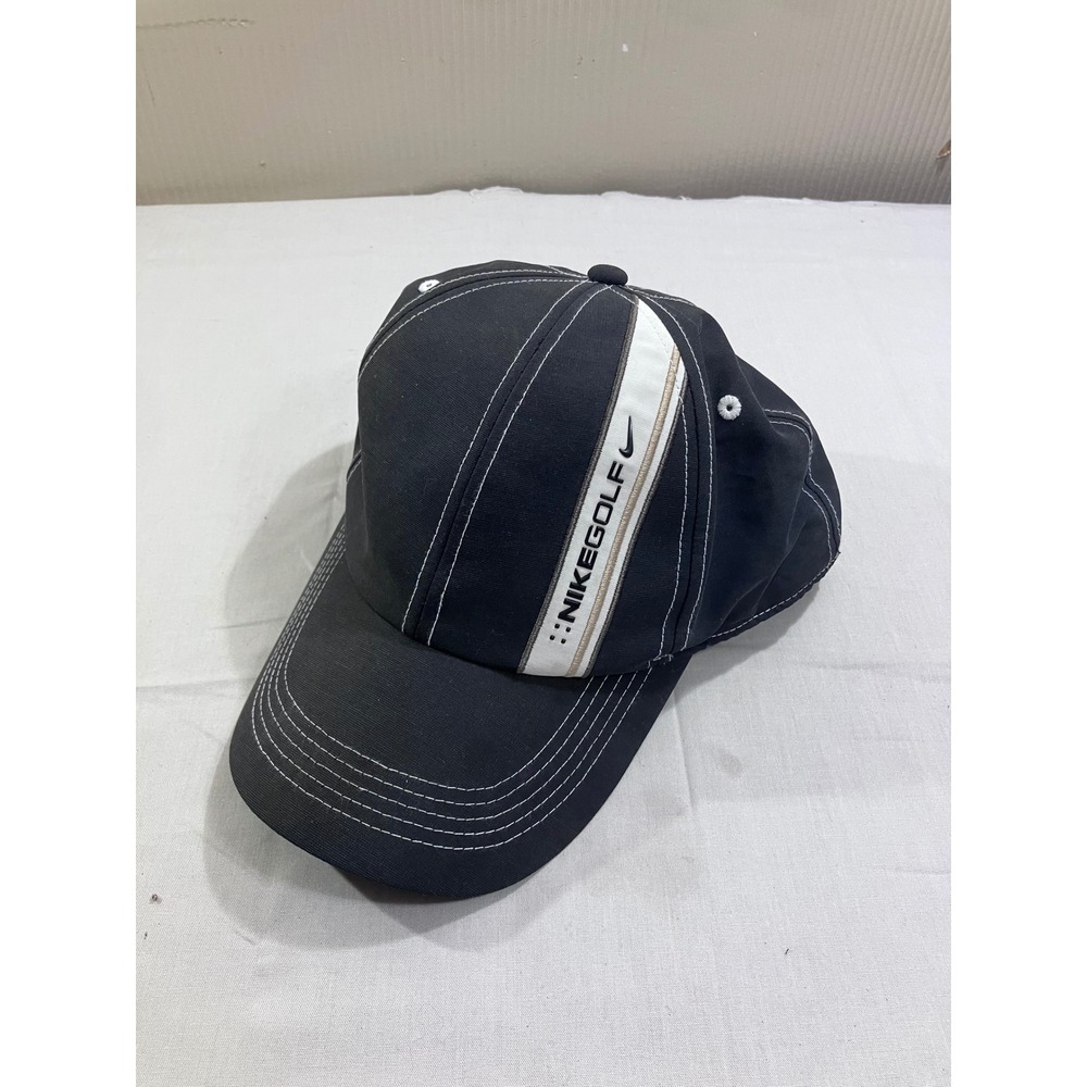Nike Golf Mens Black Contrast Stitch Baseball Cap Hat OSFM Adjustable Swoosh